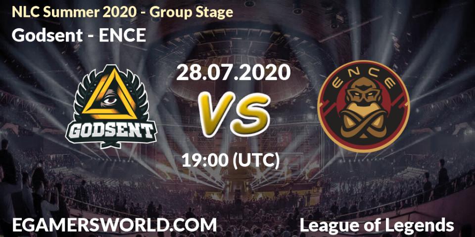 Pronósticos Godsent - ENCE. 28.07.2020 at 19:25. NLC Summer 2020 - Group Stage - LoL