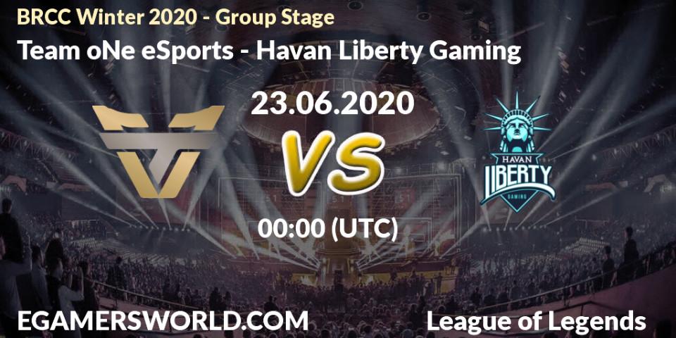 Pronósticos Team oNe eSports - Havan Liberty Gaming. 23.06.20. BRCC Winter 2020 - Group Stage - LoL