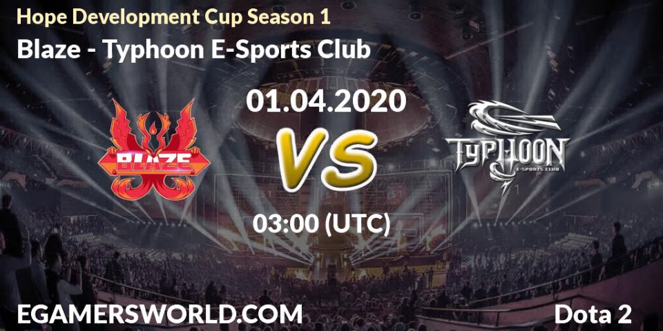 Pronósticos Blaze - Typhoon E-Sports Club. 01.04.20. Hope Development Cup Season 1 - Dota 2