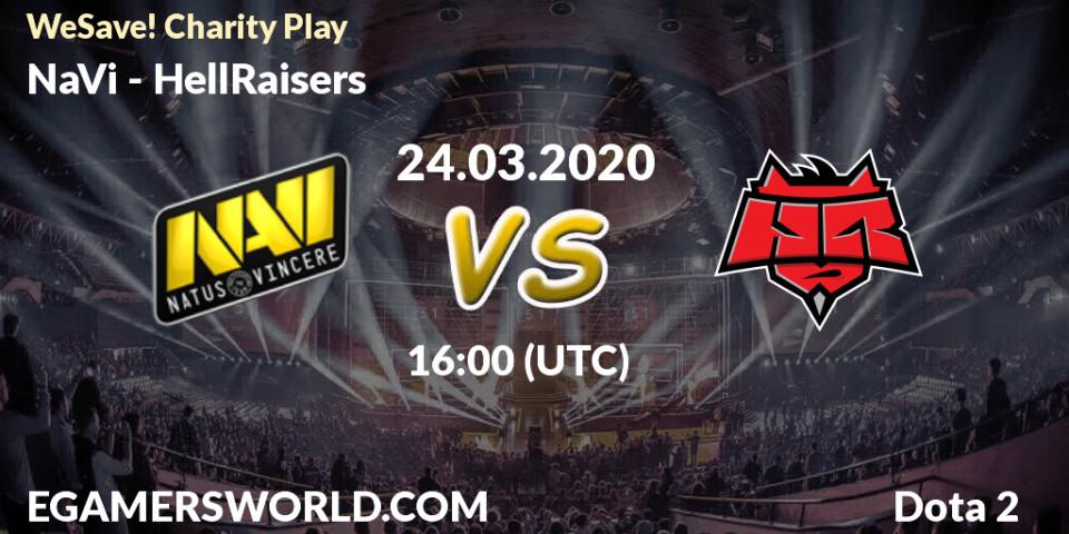 Pronósticos NaVi - HellRaisers. 24.03.2020 at 13:45. WeSave! Charity Play - Dota 2