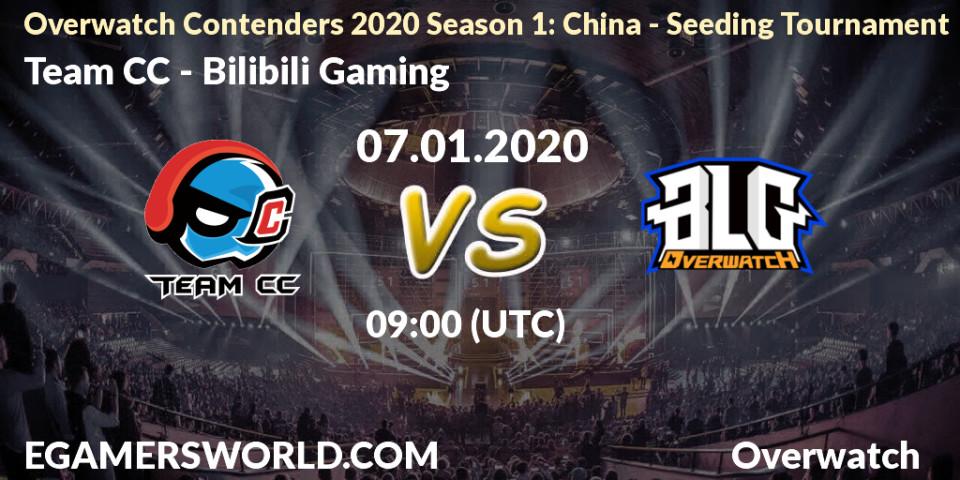 Pronósticos Team CC - Bilibili Gaming. 07.01.2020 at 09:00. Overwatch Contenders 2020 Season 1: China - Seeding Tournament - Overwatch