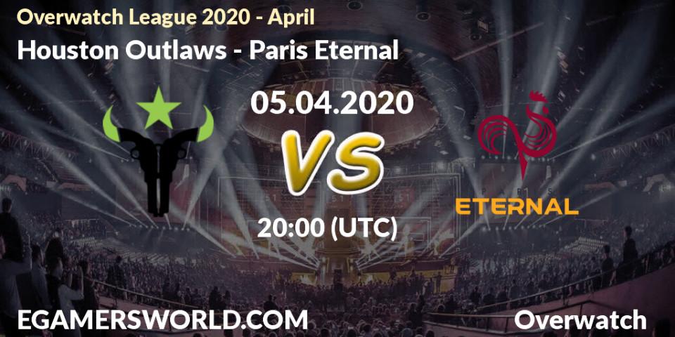 Pronósticos Houston Outlaws - Paris Eternal. 05.04.20. Overwatch League 2020 - April - Overwatch