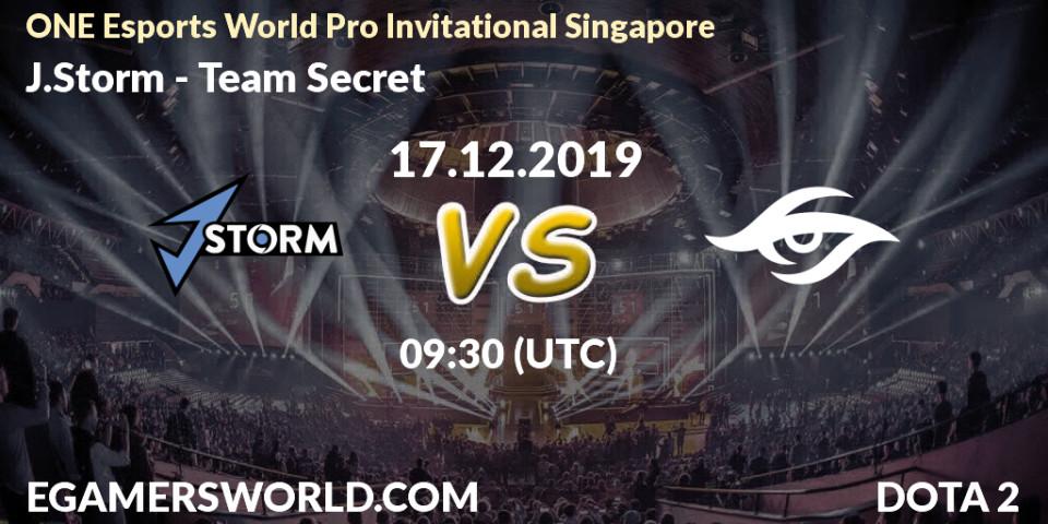 Pronósticos J.Storm - Team Secret. 17.12.19. ONE Esports World Pro Invitational Singapore - Dota 2