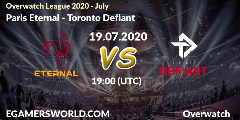Pronósticos Paris Eternal - Toronto Defiant. 19.07.2020 at 19:00. Overwatch League 2020 - July - Overwatch