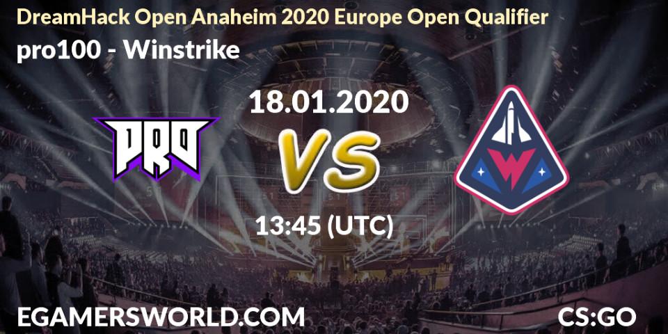 Pronósticos pro100 - Winstrike. 18.01.2020 at 13:50. DreamHack Open Anaheim 2020 Europe Open Qualifier - Counter-Strike (CS2)