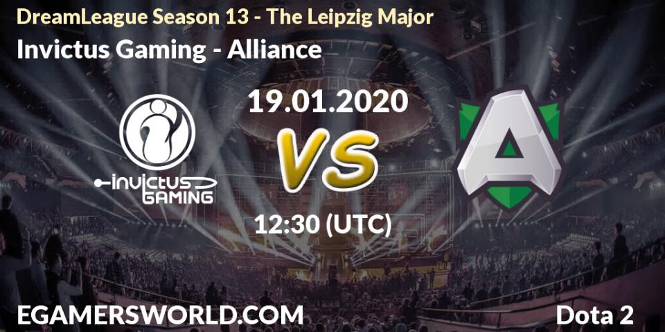 Pronósticos Invictus Gaming - Alliance. 19.01.20. DreamLeague Season 13 - The Leipzig Major - Dota 2