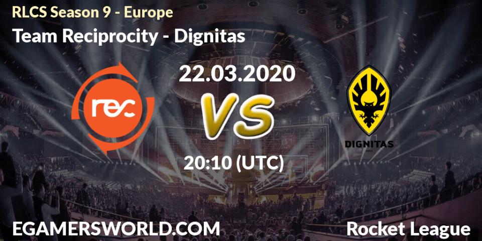 Pronósticos Team Reciprocity - Dignitas. 22.03.20. RLCS Season 9 - Europe - Rocket League