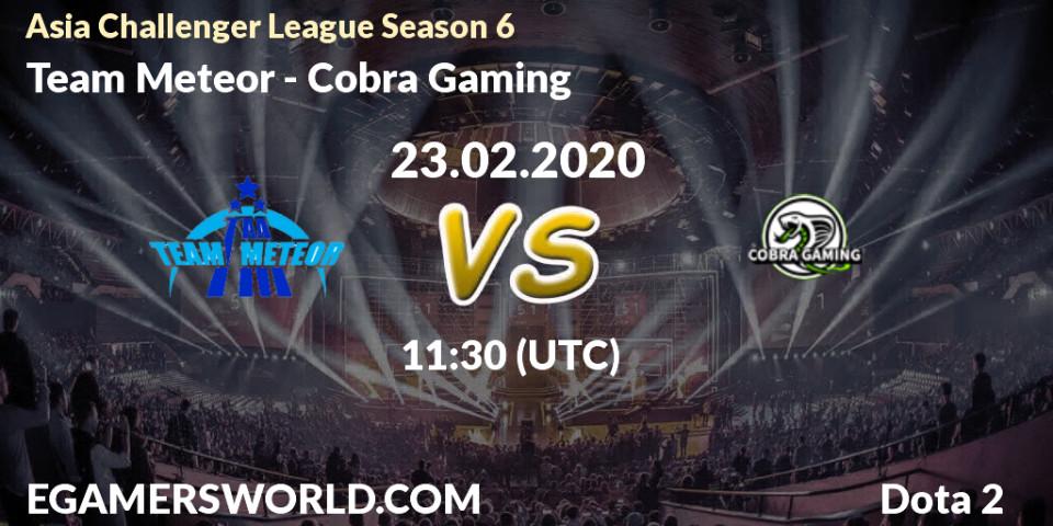 Pronósticos Team Meteor - Cobra Gaming. 23.02.20. Asia Challenger League Season 6 - Dota 2