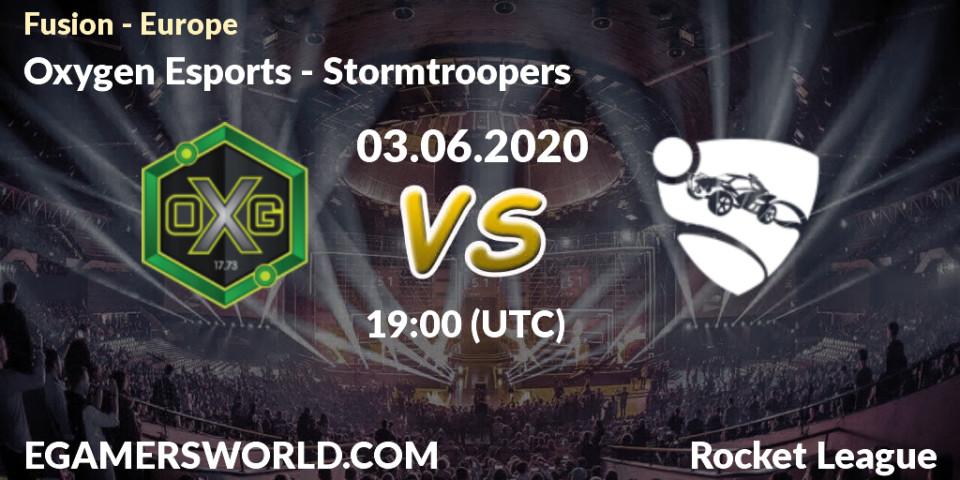 Pronósticos Oxygen Esports - Stormtroopers. 03.06.2020 at 19:00. Fusion - Europe - Rocket League