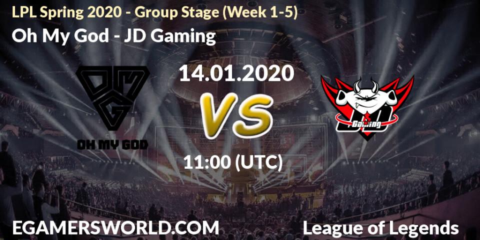 Pronósticos Oh My God - JD Gaming. 14.01.20. LPL Spring 2020 - Group Stage (Week 1-4) - LoL
