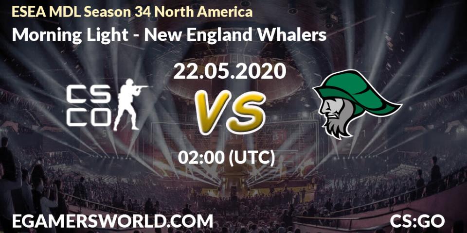 Pronósticos Morning Light - New England Whalers. 22.05.2020 at 02:10. ESEA MDL Season 34 North America - Counter-Strike (CS2)