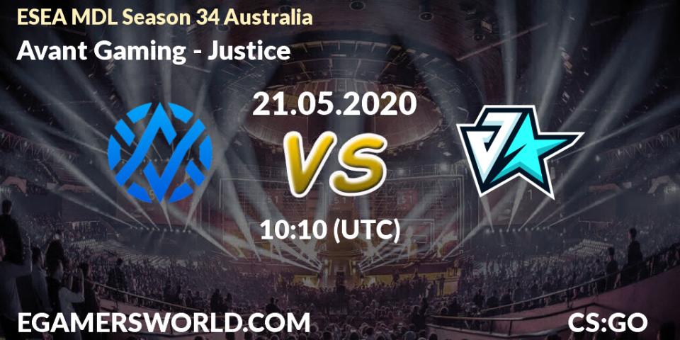 Pronósticos Avant Gaming - Justice. 21.05.2020 at 10:10. ESEA MDL Season 34 Australia - Counter-Strike (CS2)