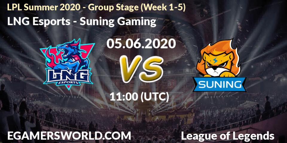Pronósticos LNG Esports - Suning Gaming. 05.06.20. LPL Summer 2020 - Group Stage (Week 1-5) - LoL