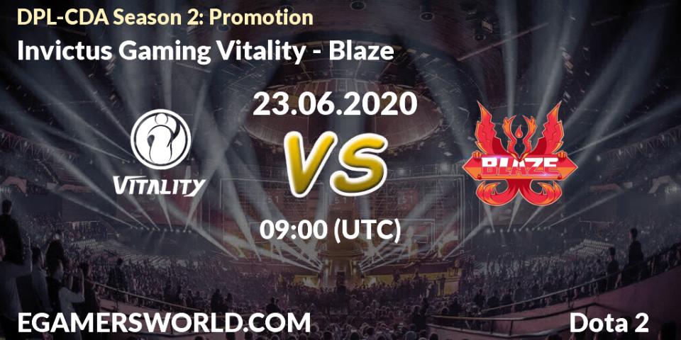 Pronósticos Invictus Gaming Vitality - Blaze. 23.06.2020 at 09:08. DPL-CDA Professional League Season 2: Promotion - Dota 2