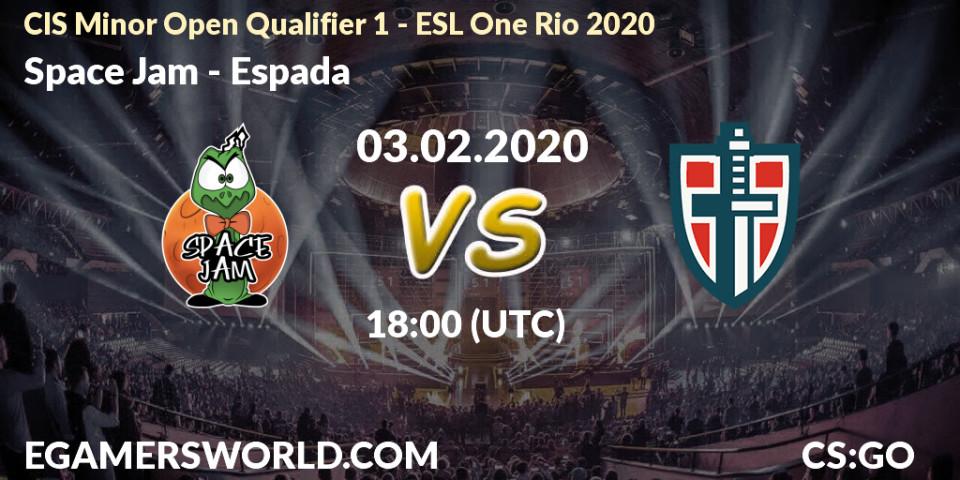 Pronósticos Space Jam - Espada. 03.02.20. CIS Minor Open Qualifier 1 - ESL One Rio 2020 - CS2 (CS:GO)