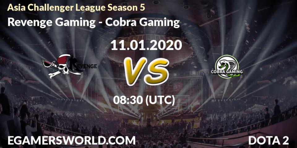Pronósticos Revenge Gaming - Cobra Gaming. 11.01.20. Asia Challenger League Season 5 - Dota 2