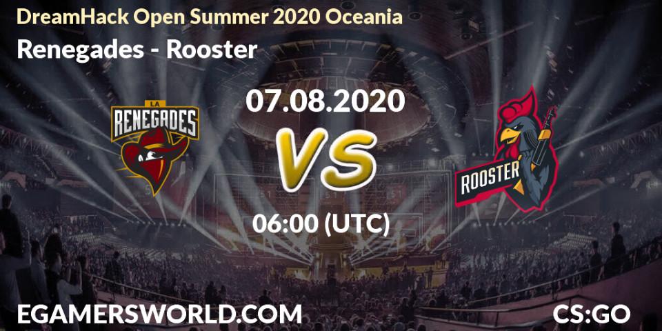 Pronósticos Renegades - Rooster. 07.08.2020 at 06:05. DreamHack Open Summer 2020 Oceania - Counter-Strike (CS2)