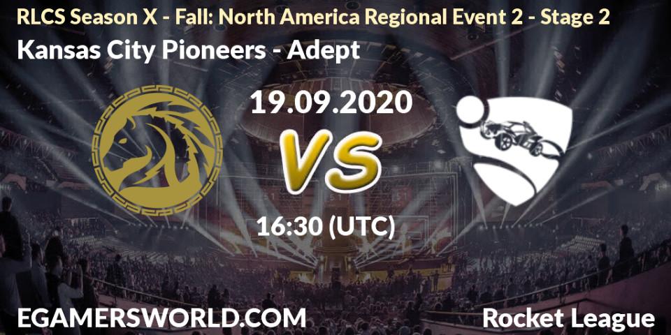 Pronósticos Kansas City Pioneers - Adept. 19.09.2020 at 16:30. RLCS Season X - Fall: North America Regional Event 2 - Stage 2 - Rocket League