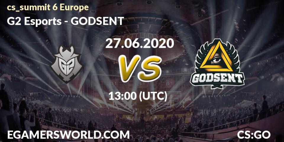 Pronósticos G2 Esports - GODSENT. 27.06.20. cs_summit 6 Europe - CS2 (CS:GO)