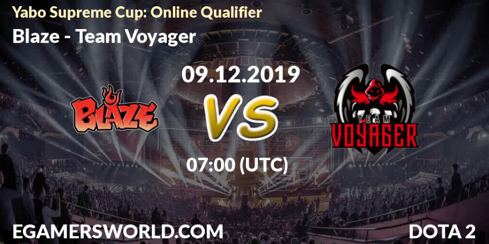 Pronósticos Blaze - Team Voyager. 09.12.19. Yabo Supreme Cup: Online Qualifier - Dota 2