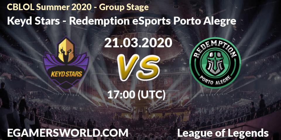 Pronósticos Keyd Stars - Redemption eSports Porto Alegre. 10.04.20. CBLOL Summer 2020 - Group Stage - LoL