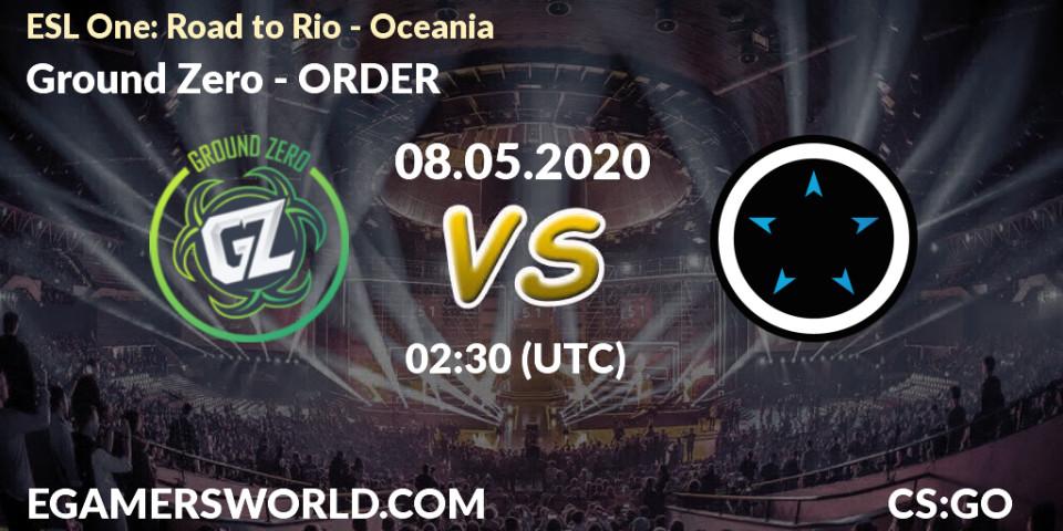 Pronósticos Ground Zero - ORDER. 08.05.20. ESL One: Road to Rio - Oceania - CS2 (CS:GO)