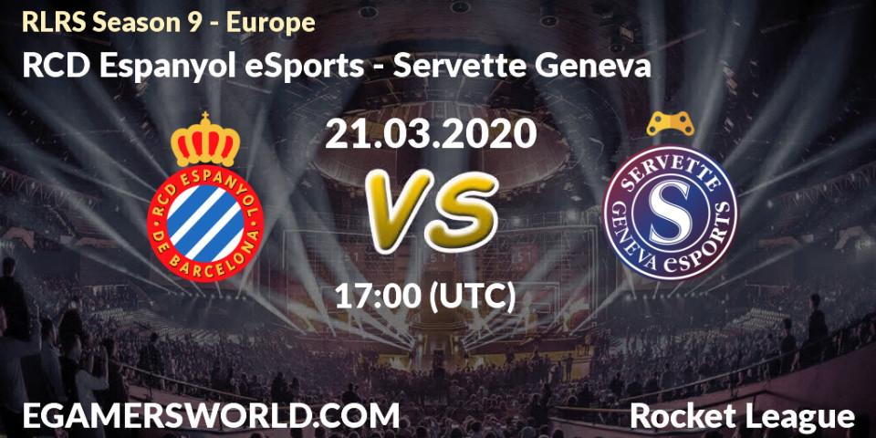 Pronósticos RCD Espanyol eSports - Servette Geneva. 21.03.20. RLRS Season 9 - Europe - Rocket League