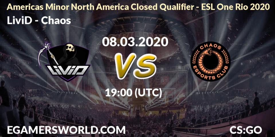 Pronósticos LiviD - Chaos. 08.03.20. Americas Minor North America Closed Qualifier - ESL One Rio 2020 - CS2 (CS:GO)