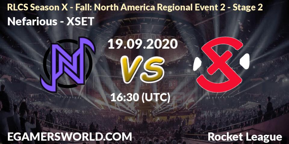 Pronósticos Nefarious - XSET. 19.09.2020 at 16:30. RLCS Season X - Fall: North America Regional Event 2 - Stage 2 - Rocket League