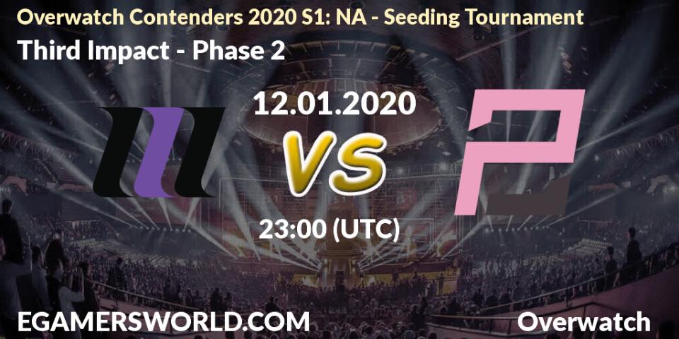 Pronósticos Third Impact - Phase 2. 12.01.20. Overwatch Contenders 2020 S1: NA - Seeding Tournament - Overwatch