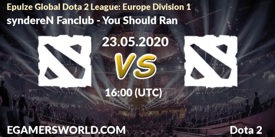 Pronósticos syndereN Fanclub - LET'S HAVE FUN. 23.05.2020 at 16:07. Epulze Global Dota 2 League: Europe Division 1 - Dota 2