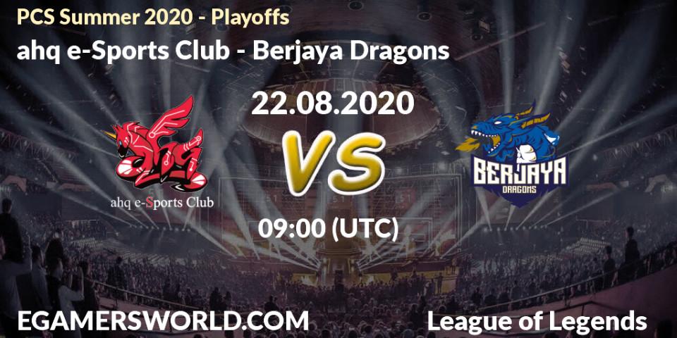 Pronósticos ahq e-Sports Club - Berjaya Dragons. 22.08.20. PCS Summer 2020 - Playoffs - LoL