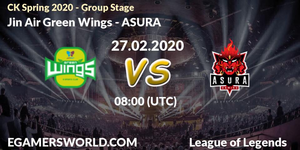 Pronósticos Jin Air Green Wings - ASURA. 27.02.20. CK Spring 2020 - Group Stage - LoL