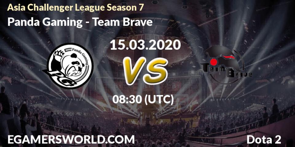 Pronósticos Panda Gaming - Team Brave. 15.03.2020 at 07:08. Asia Challenger League Season 7 - Dota 2