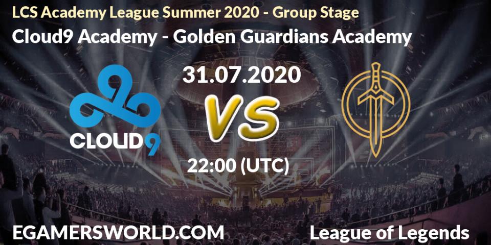 Pronósticos Cloud9 Academy - Golden Guardians Academy. 31.07.20. LCS Academy League Summer 2020 - Group Stage - LoL