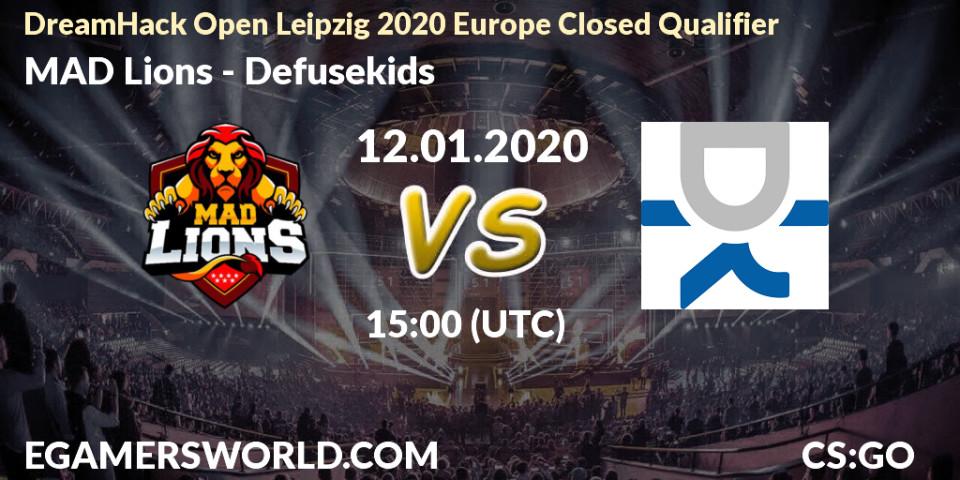 Pronósticos MAD Lions - Defusekids. 12.01.20. DreamHack Open Leipzig 2020 Europe Closed Qualifier - CS2 (CS:GO)