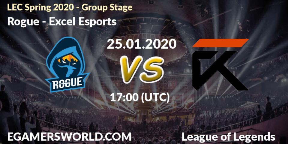 Pronósticos Rogue - Excel Esports. 25.01.20. LEC Spring 2020 - Group Stage - LoL