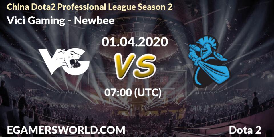 Pronósticos Vici Gaming - Newbee. 01.04.20. China Dota2 Professional League Season 2 - Dota 2