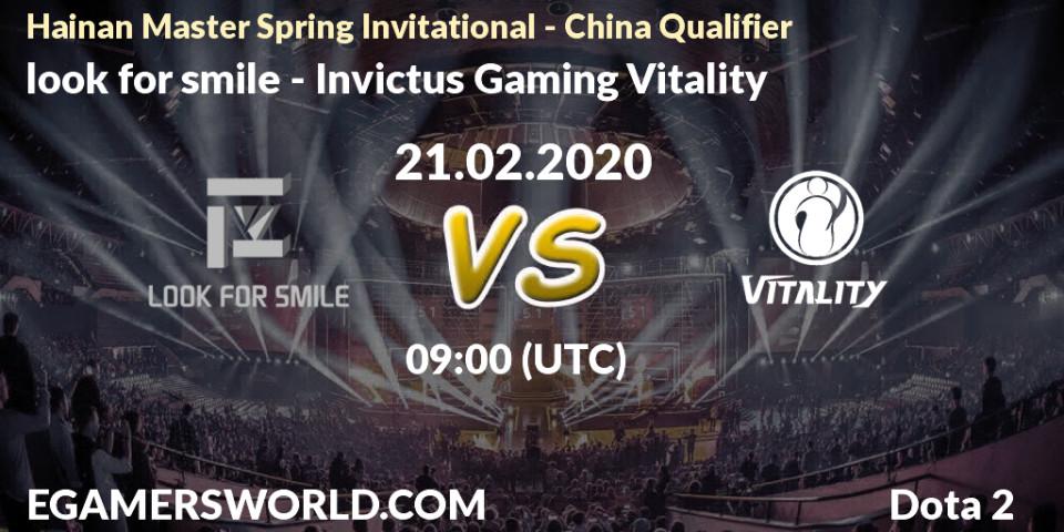 Pronósticos look for smile - Invictus Gaming Vitality. 21.02.20. Hainan Master Spring Invitational - China Qualifier - Dota 2