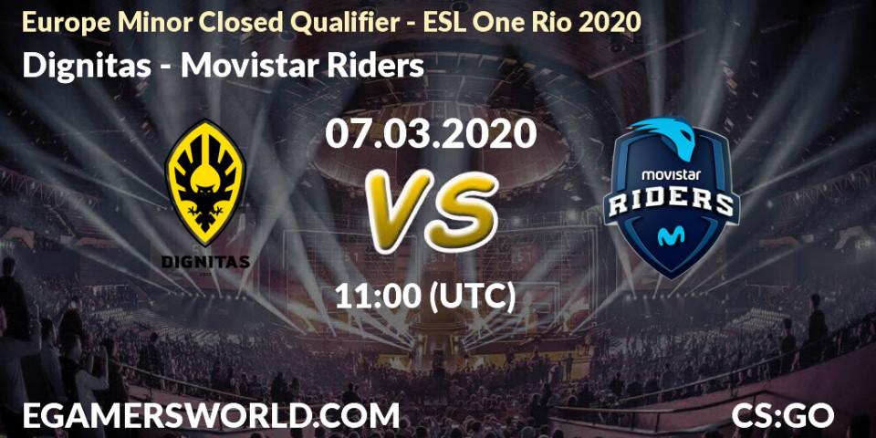 Pronósticos Dignitas - Movistar Riders. 07.03.2020 at 11:00. Europe Minor Closed Qualifier - ESL One Rio 2020 - Counter-Strike (CS2)