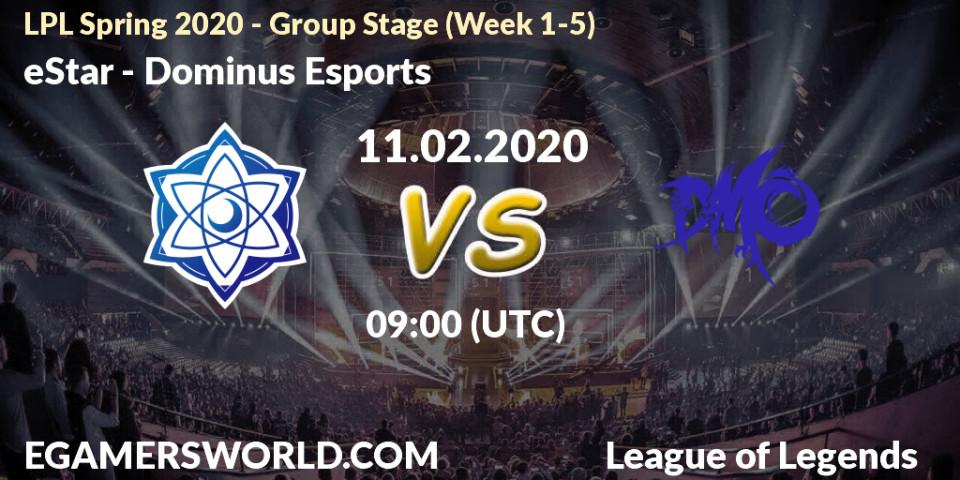Pronósticos eStar - Dominus Esports. 29.03.2020 at 06:00. LPL Spring 2020 - Group Stage (Week 1-4) - LoL