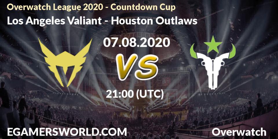 Pronósticos Los Angeles Valiant - Houston Outlaws. 07.08.20. Overwatch League 2020 - Countdown Cup - Overwatch