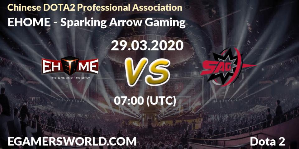 Pronósticos EHOME - Sparking Arrow Gaming. 29.03.20. CDA League Season 1 - Dota 2