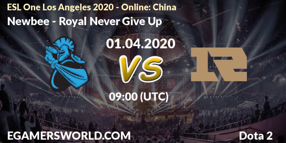 Pronósticos Newbee - Royal Never Give Up. 01.04.20. ESL One Los Angeles 2020 - Online: China - Dota 2
