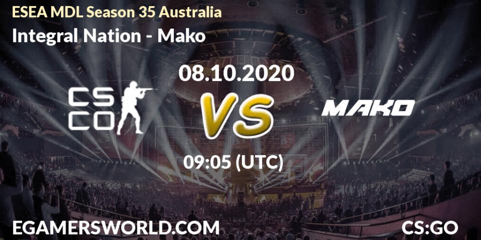 Pronósticos Integral Nation - Mako. 14.10.2020 at 09:05. ESEA MDL Season 35 Australia - Counter-Strike (CS2)