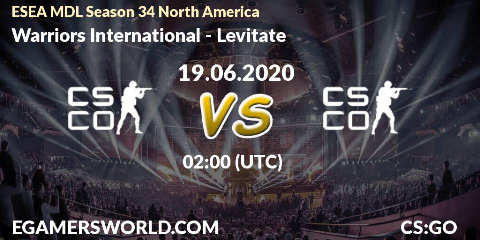 Pronósticos Warriors International - Levitate. 24.06.2020 at 01:00. ESEA MDL Season 34 North America - Counter-Strike (CS2)