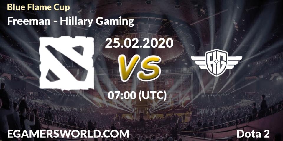 Pronósticos Freeman - Hillary Gaming. 26.02.20. Blue Flame Cup - Dota 2