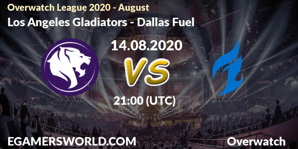 Pronósticos Los Angeles Gladiators - Dallas Fuel. 14.08.20. Overwatch League 2020 - August - Overwatch