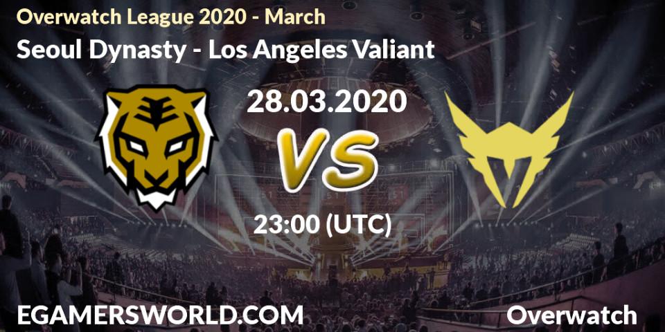 Pronósticos Seoul Dynasty - Los Angeles Valiant. 28.03.2020 at 22:00. Overwatch League 2020 - March - Overwatch
