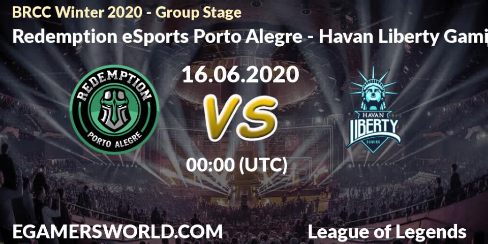 Pronósticos Redemption eSports Porto Alegre - Havan Liberty Gaming. 16.06.2020 at 00:00. BRCC Winter 2020 - Group Stage - LoL